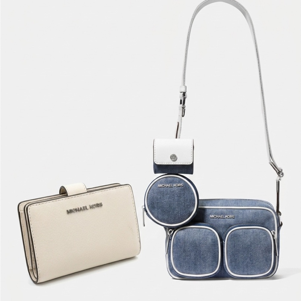 Michael Kors Beige and Denim Crossbody Collection